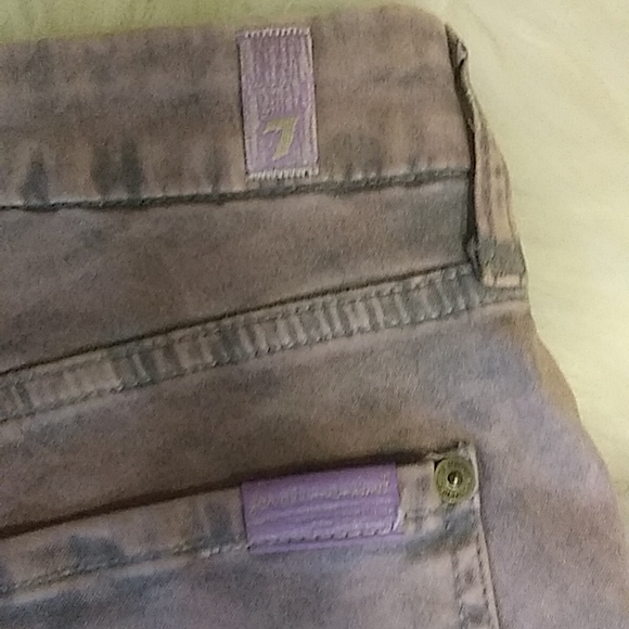 7 Jeans. (7 for all mankind JEANS). Metallic Purple. Size 28. Womens. Skinny - Picture 5 of 6